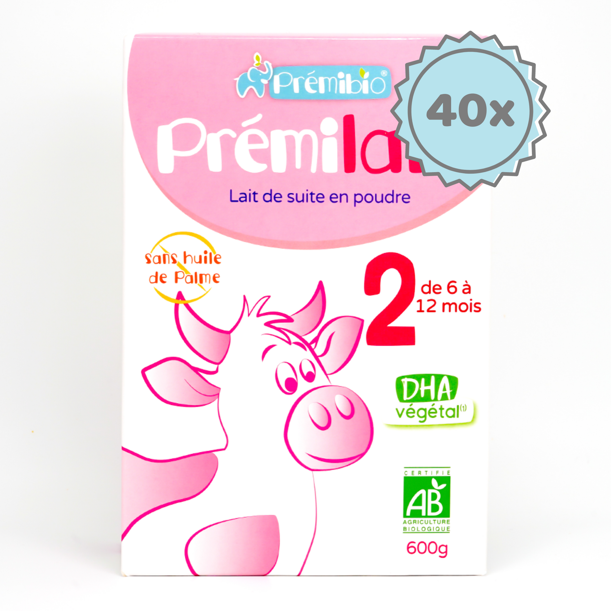 Premibio Organic Premilait Follow-on Cow Formula- Stage 2 (6 to 12 months) - (600g) - 40 Boxes