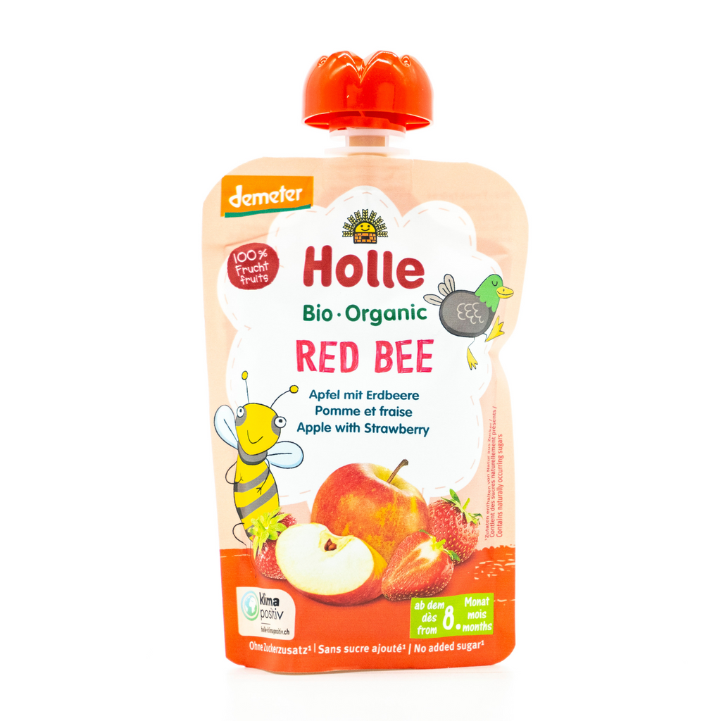 Holle Red Bee: Apple & Strawberry (8+ Months) - 1 Pouche | Organic's Best Shop