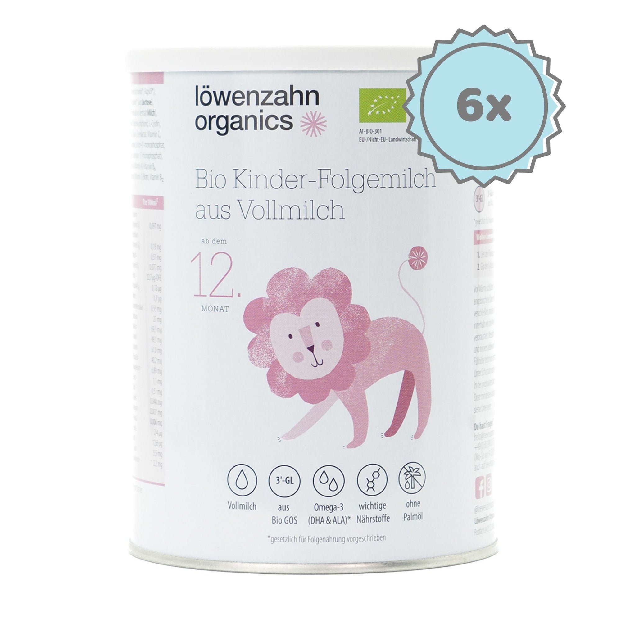 Löwenzahn Whole Cow's Milk Stage 3 | European Toddler Follow-On  Baby Formula | 6 cans