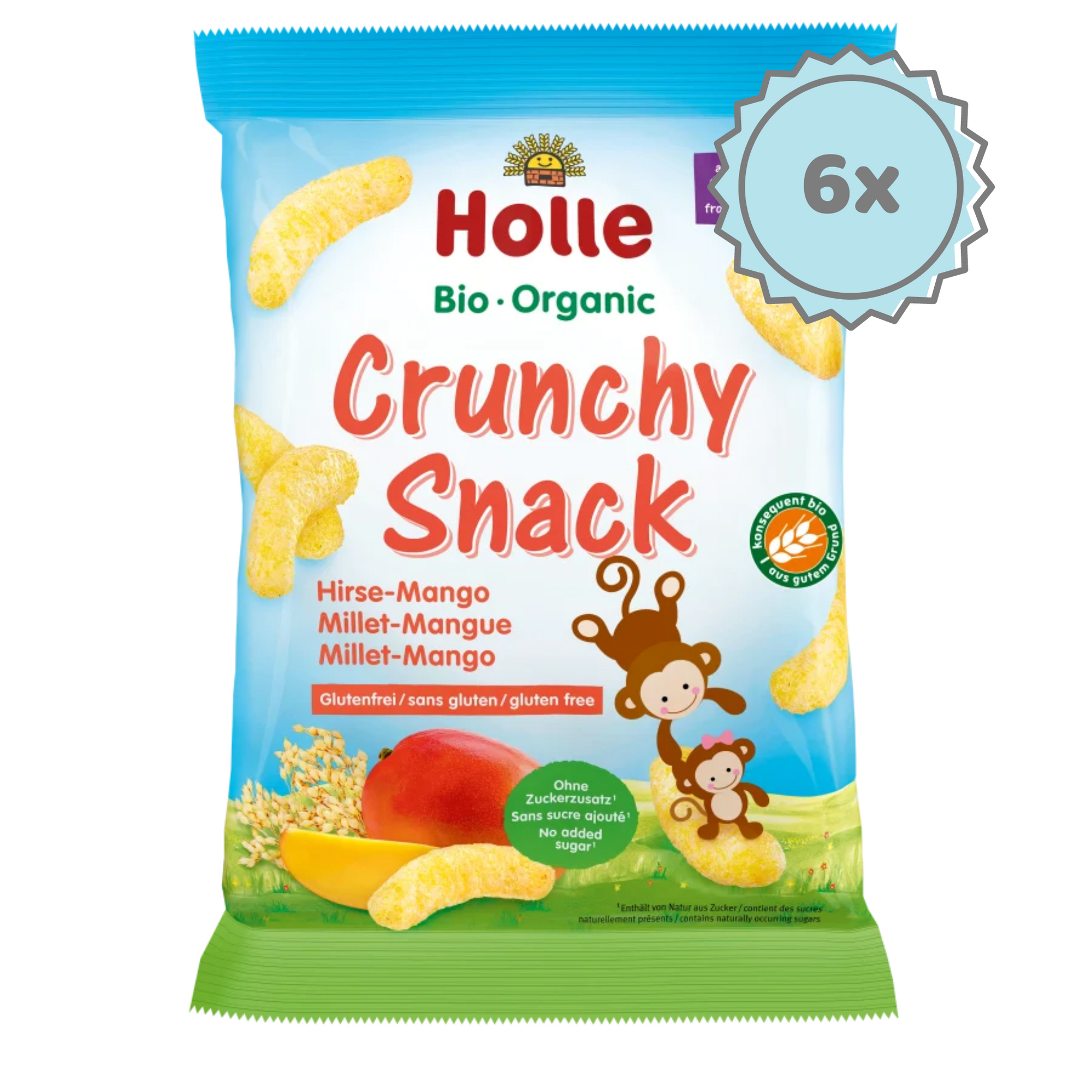 Holle Snack - Mango & Millet Crunchy Baby Puffs (8+ Months) - 6 Packs | Organic's Best Shop