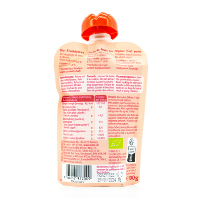Holle Red Bee: Apple & Strawberry (8+ Months) - 12 Pouches | Ingredients