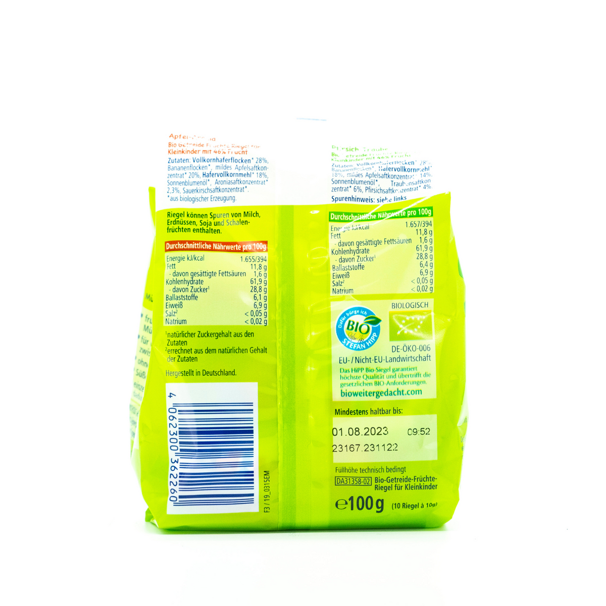 HiPP Fruit muesli snack bar, from 12 months | Nutrition facts