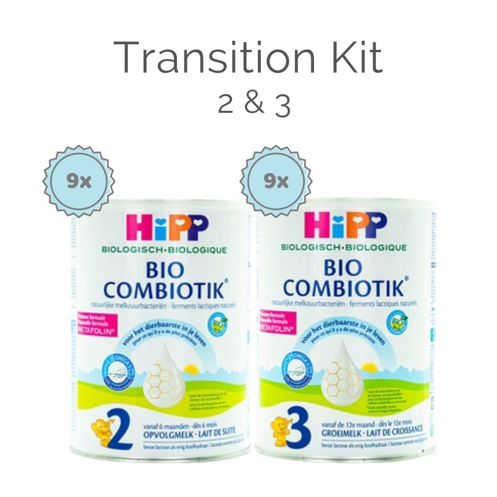 HiPP Stage 2 / Stage 3 "Full Supply" Transition Kit - Organic Combiotic Baby Milk Formula (800g) - Dutch Version - 18 Cans