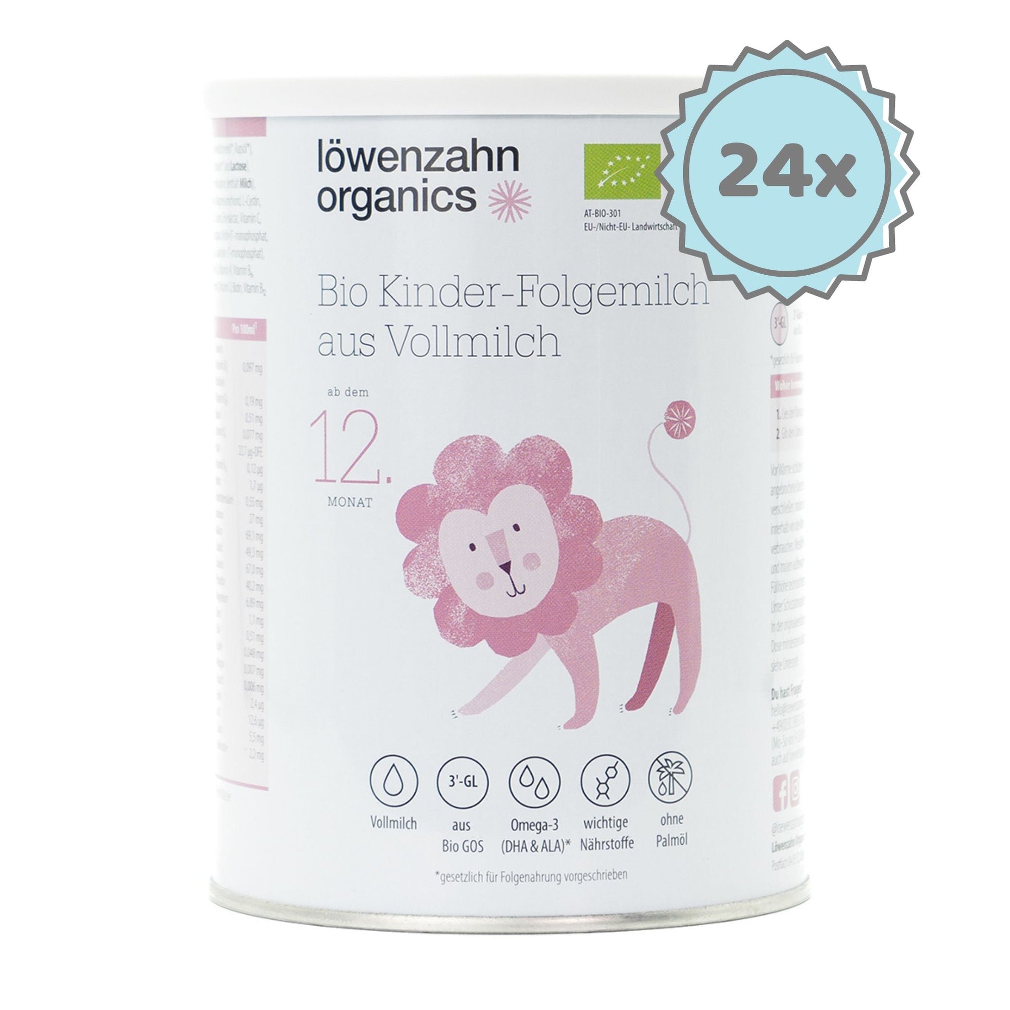 Löwenzahn Whole Cow's Milk Stage 3 | European Toddler Follow-On  Baby Formula | 24 cans