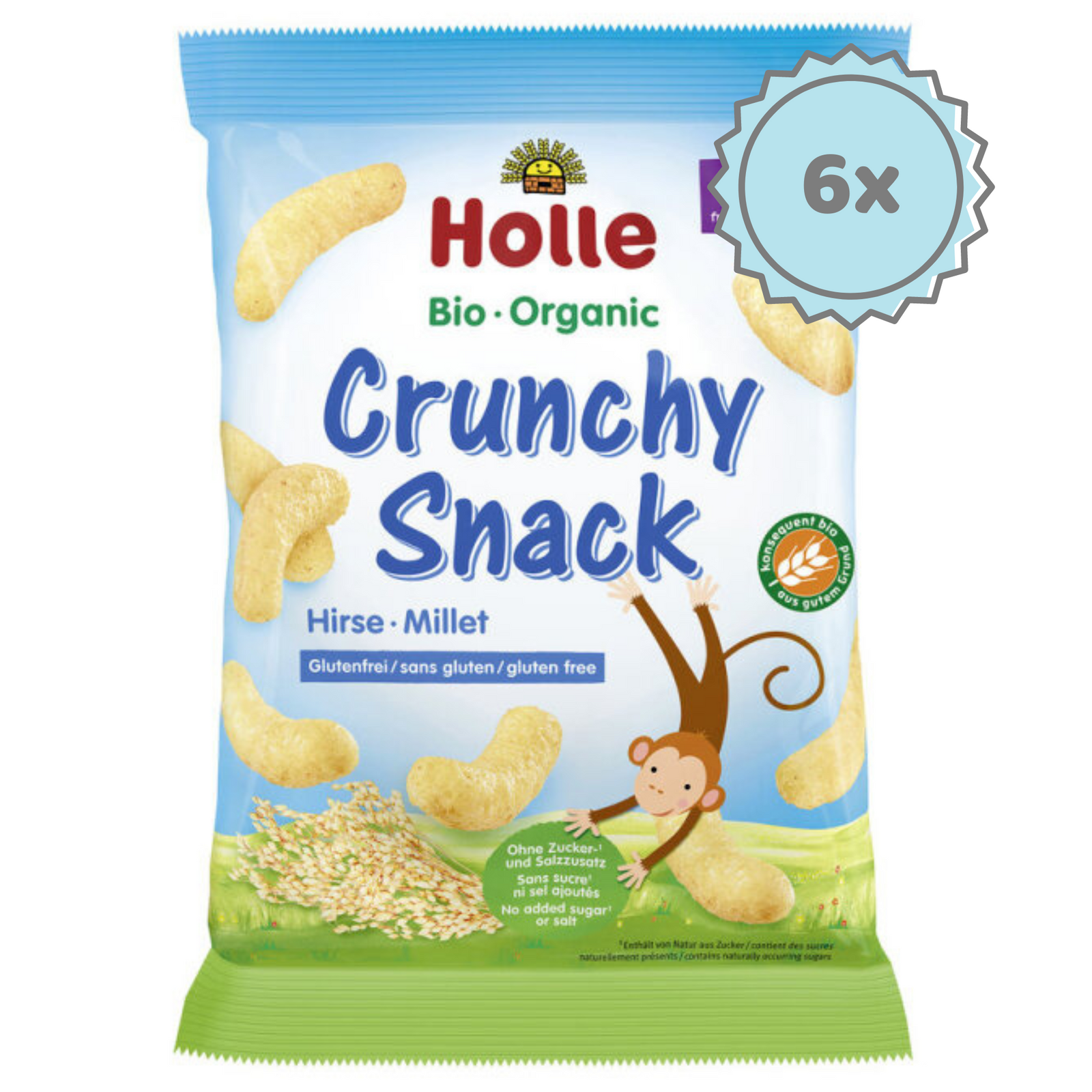 Holle Snack - Millet Crunchy Baby Puffs (8+ Months) - 6 Packs | Organic's Best Shop