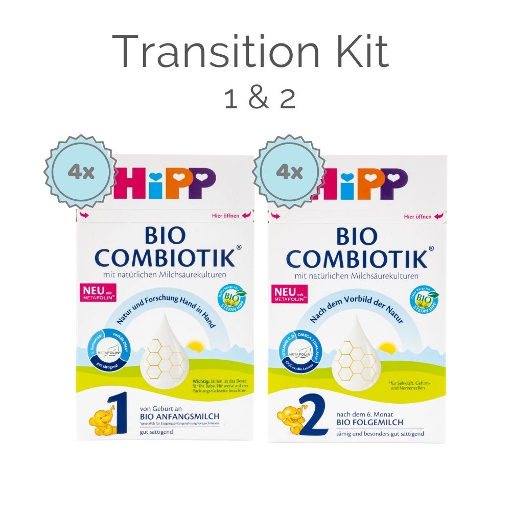 HiPP Stage 1 / 2 Transition Kit (600g) - German Version - 8 Boxes