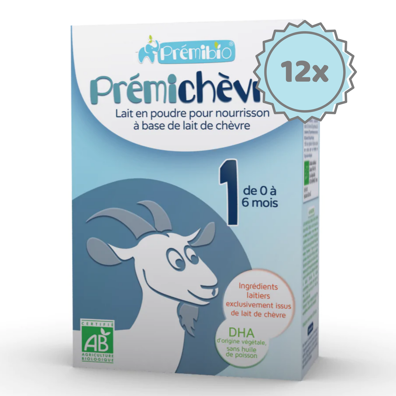 Premibio Organic Premichevre Infant Goat Formula- Stage 1 (0 to 6 months) - (600g) - 12 Boxes