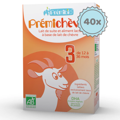 Premibio Organic Premichevre Toddler Goat Formula- Stage 3 (12 to 36 months) - (600g) - 40 Boxes