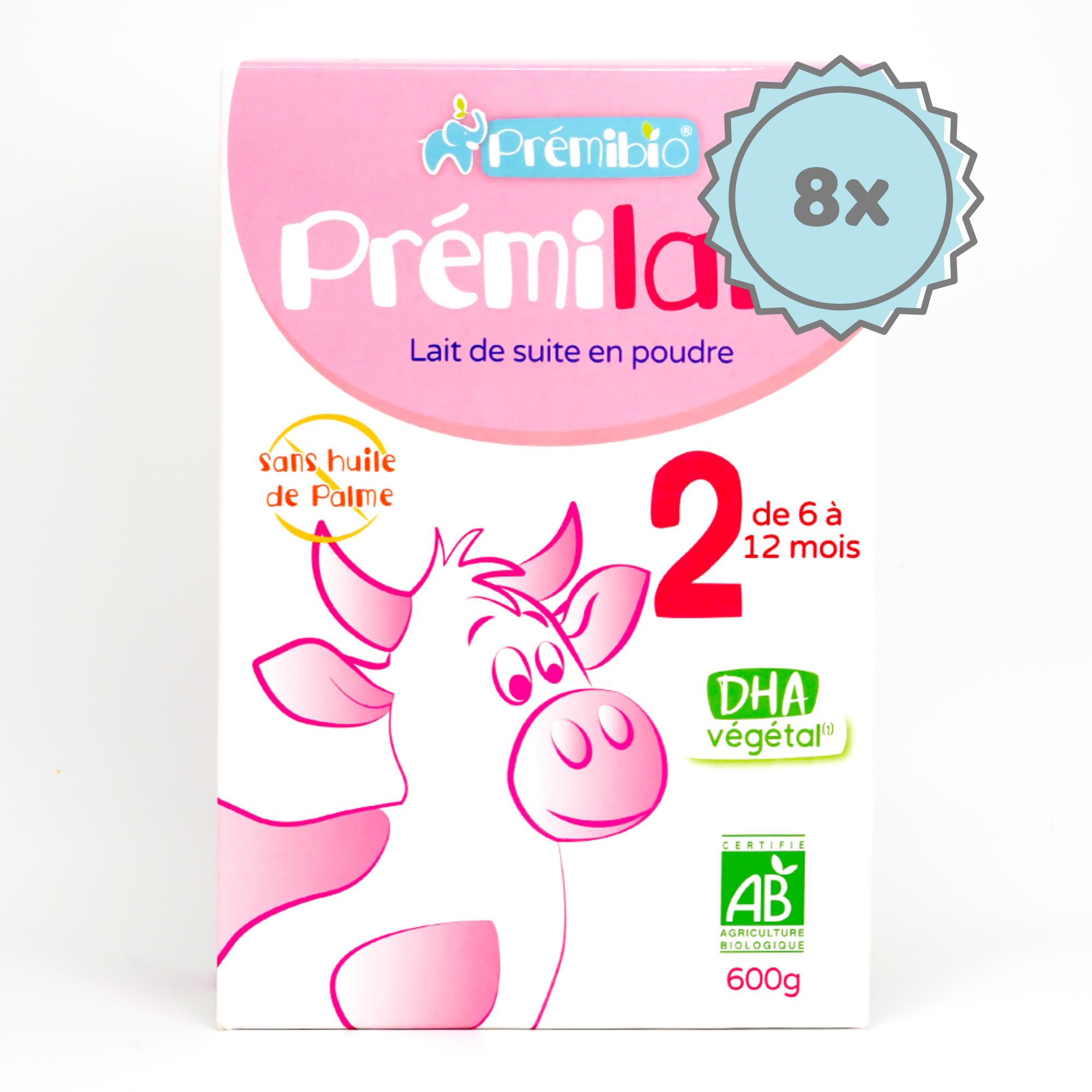 Premibio Organic Premilait Follow-on Cow Formula- Stage 2 (6 to 12 months) - (600g) - 8 Boxes