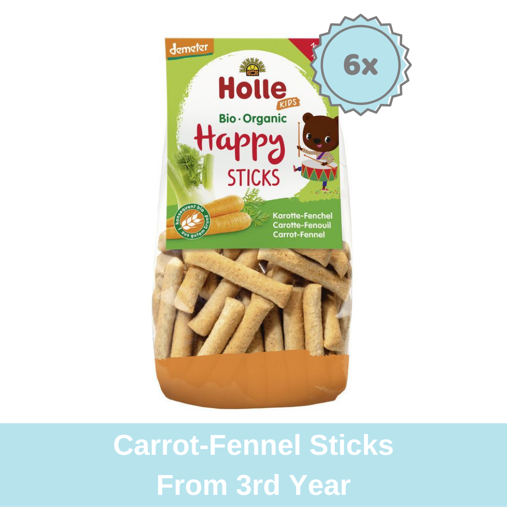 Holle Organic Carrot-Fennel Sticks, Kid Snack (100g) - from 3rd year - 6 packs