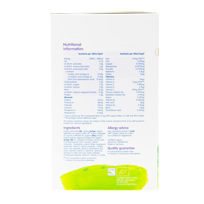 HiPP UK Stage 1 Organic Combiotic First Infant Milk Formula | Nutritional Information
