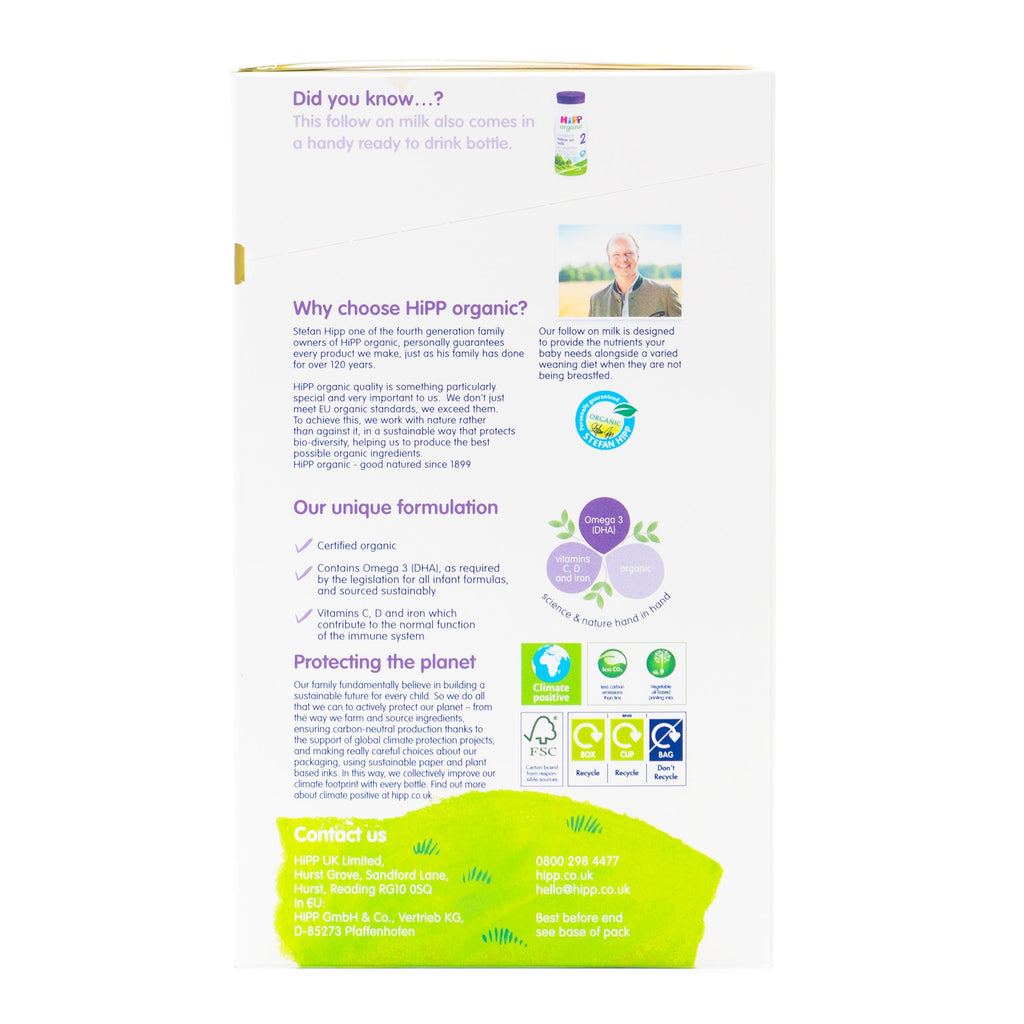 HiPP UK Stage 1 Organic Combiotic First Infant Milk Formula | Information