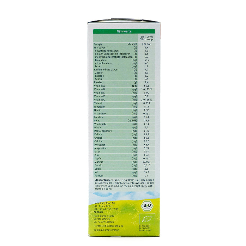 Holle Goat Milk Formula Stage 2 (400g) | European Baby Formula | Nutrition facts 