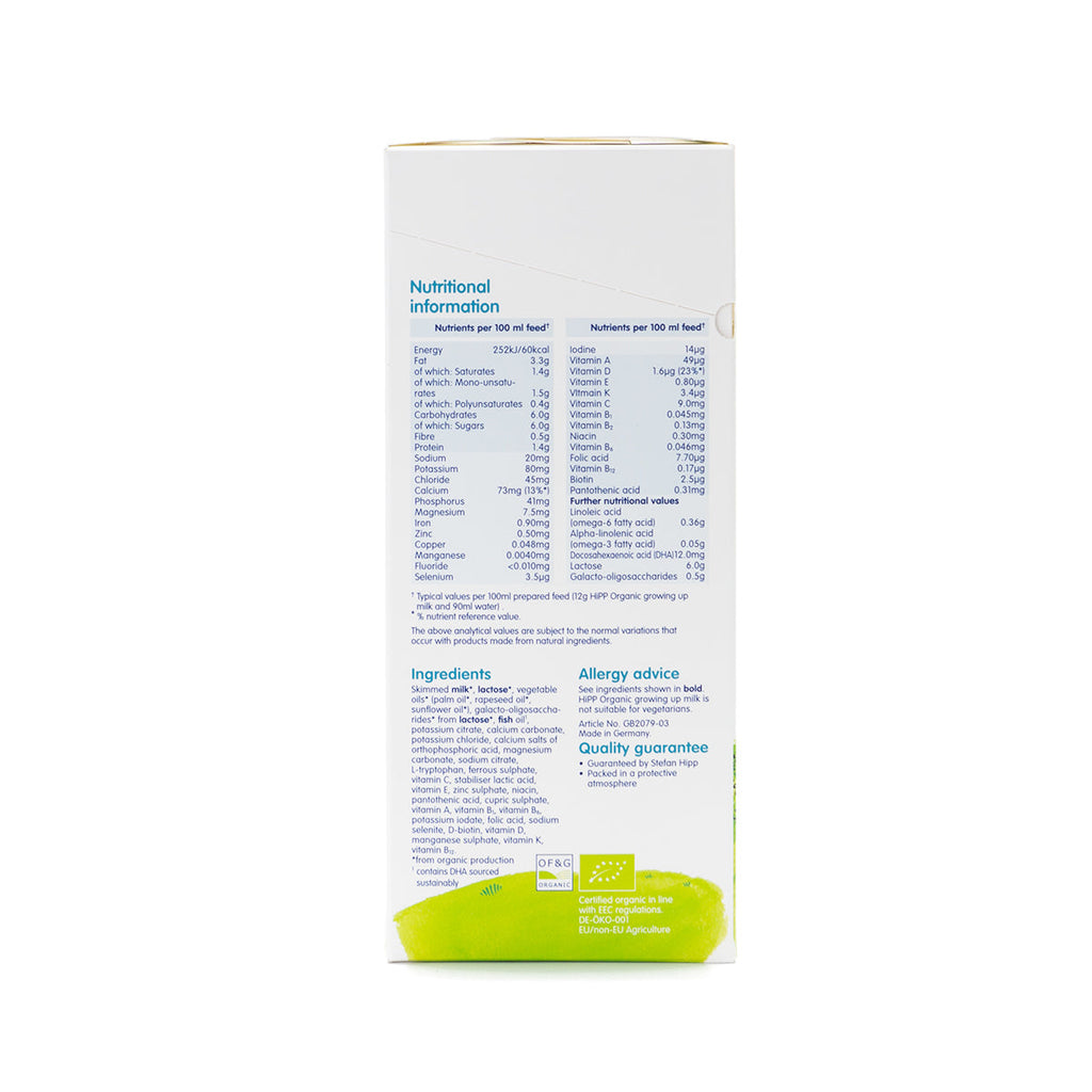 HiPP UK Stage 3 | Organic European Baby Formula | Ingredients