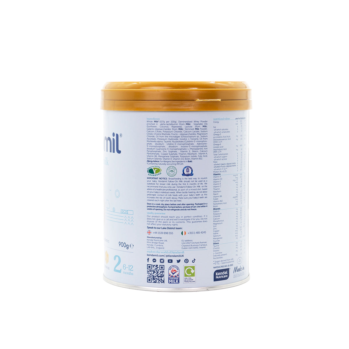 Kendamil Stage 2 (6-12 Months) Classic Milk Formula | Organic European Baby Formula | Ingredients
