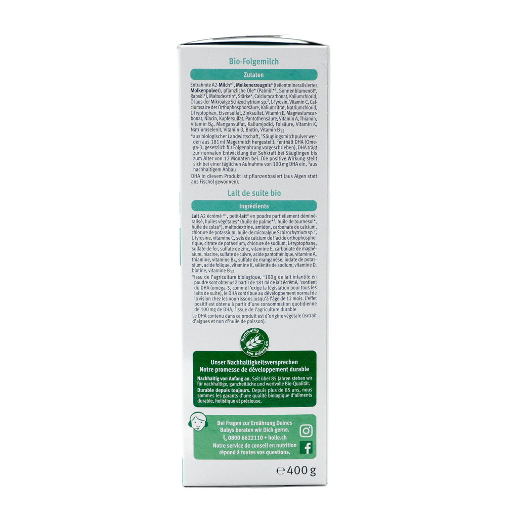 Holle A2 Stage 2 (6-12 Months) Formula | Organic European Baby Formula | Nutrition facts