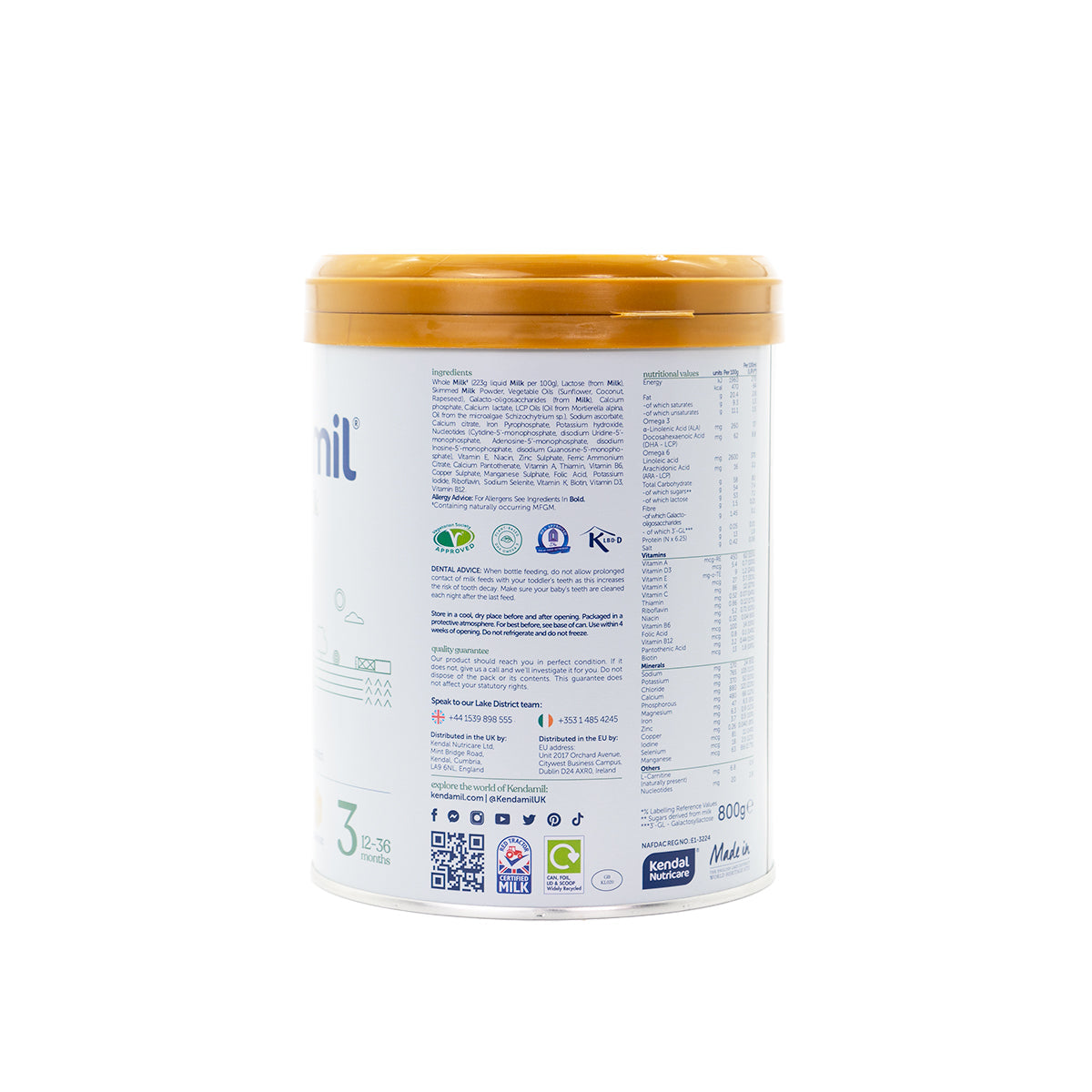 Kendamil Stage 3 (12+ Months) Classic Milk Formula | Organic European Baby Formula | Information