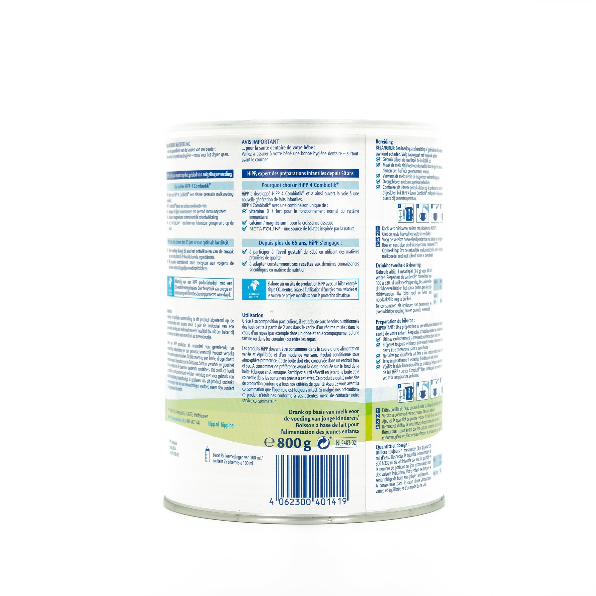 HiPP Dutch Stage 4 Combiotic Baby Formula | Nutrition Facts