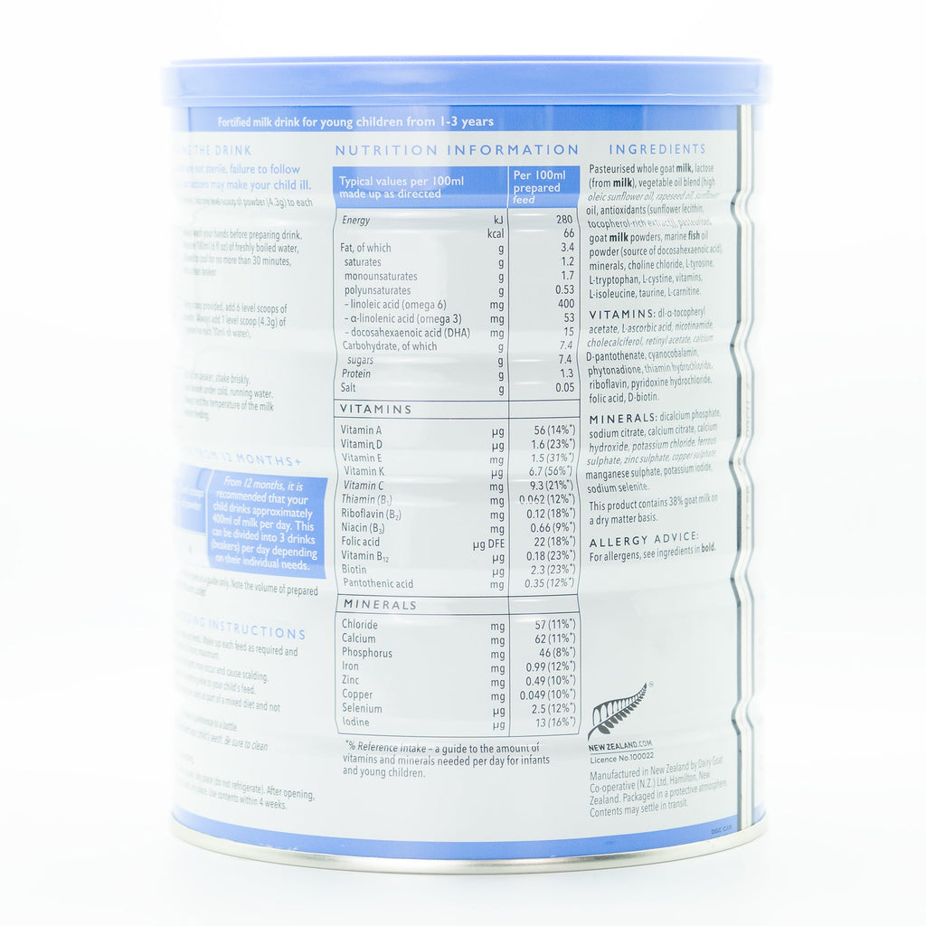 Nannycare Stage 3 (12+ Months) Goat Milk Toddler Formula | Organic European Baby Formula - Nutrition Facts