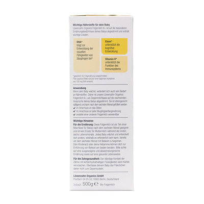 Löwenzahn Organics Goat Stage 2  | European Follow-On Baby Formula | Ingredients