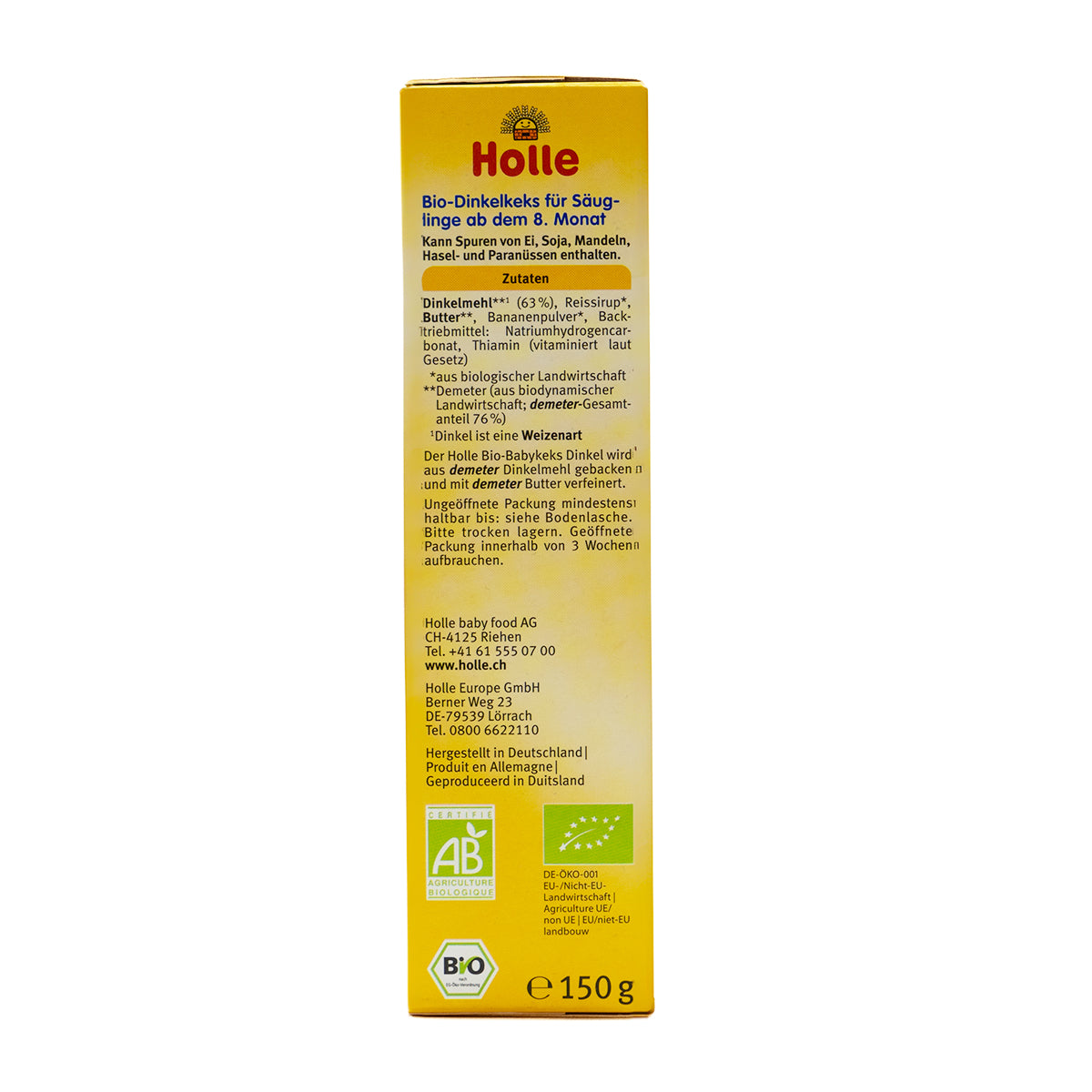 Holle Snack - Spelt Biscuits (8+ Months), Information