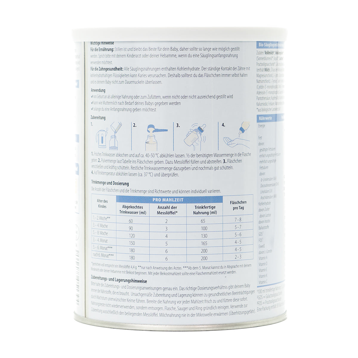 Löwenzahn Whole Cow's Milk Stage Pre | European Infant Baby Formula | Preparation