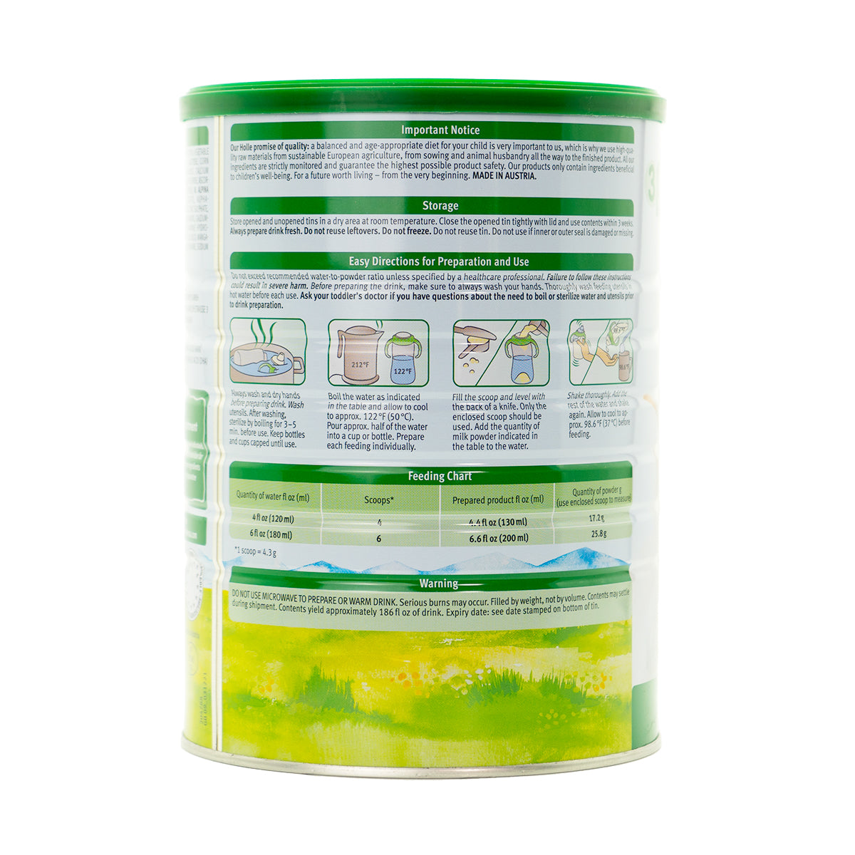 Holle Toddler (12+ Months) Goat Milk Formula: USA Version (800g) | Organic Baby Formula | Preparation