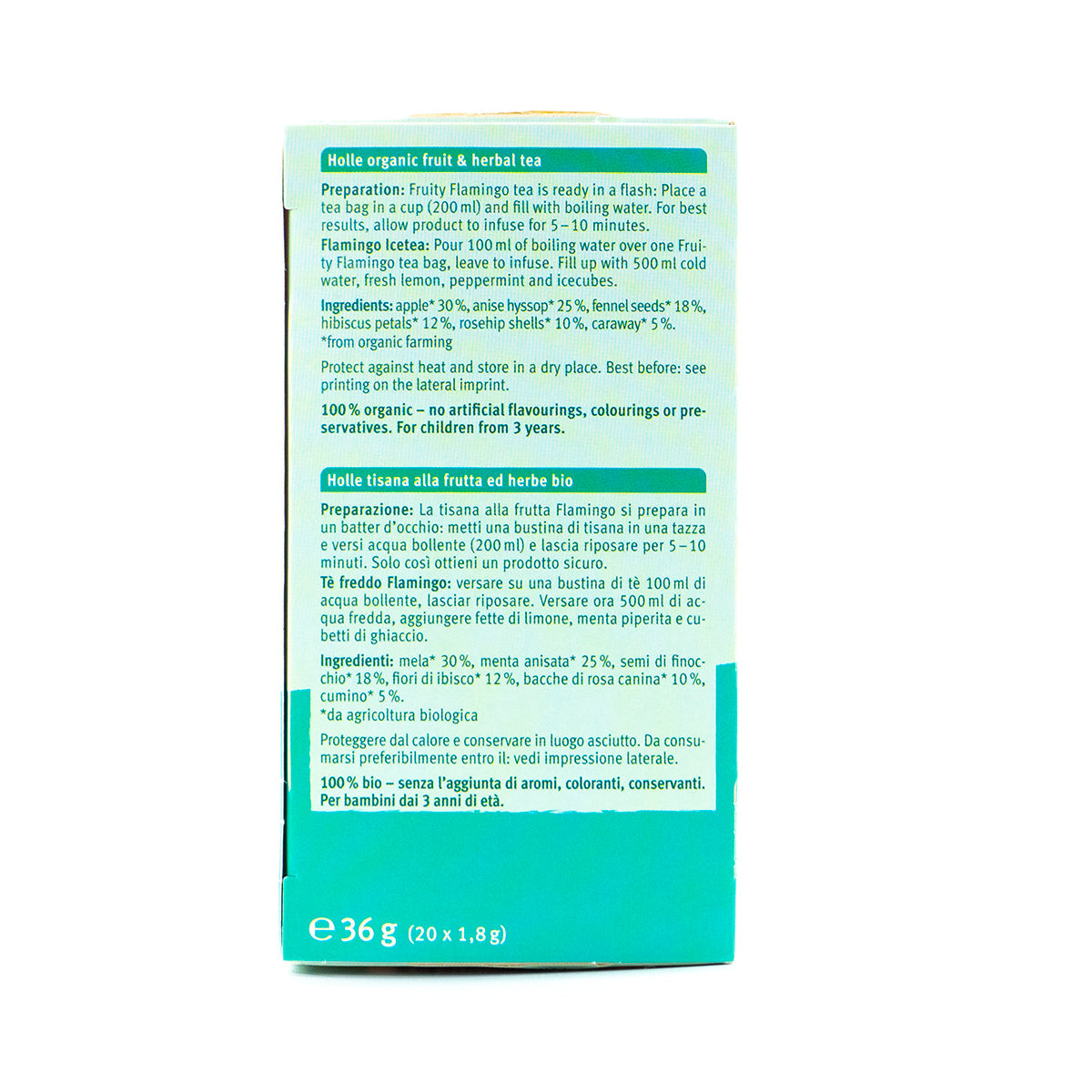 Holle Organic Fruity Flamingo Tea (20 tea bags) - from 3rd year