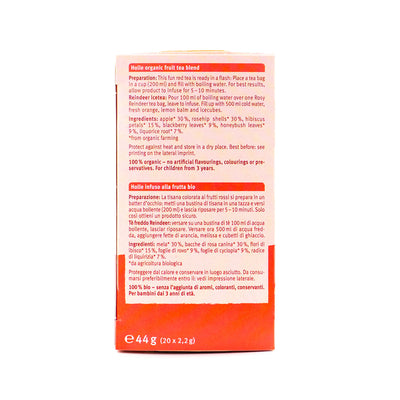 Holle Organic Rosy Reindeer Tea (20 tea bags) - from 3rd year | Organic Baby Tea | Preparation