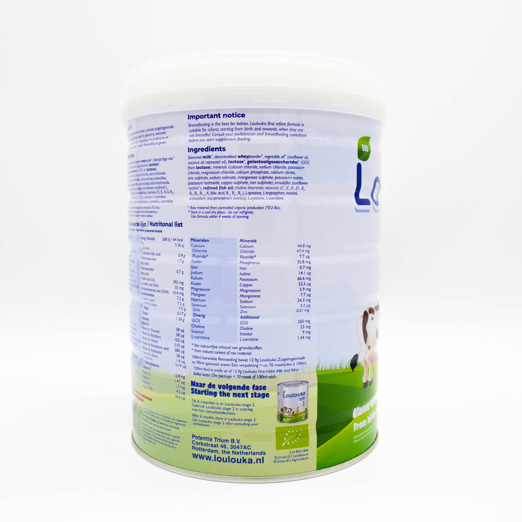 Nutrition Facts: Loulouka Stage 1 Formula