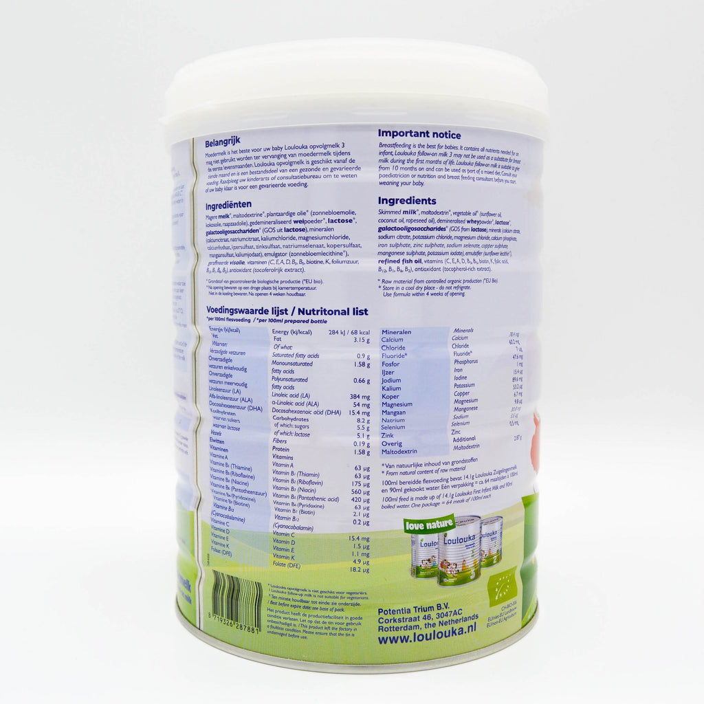 Loulouka Stage 3 Organic Baby Milk Formula (900g) - 12 Boxes