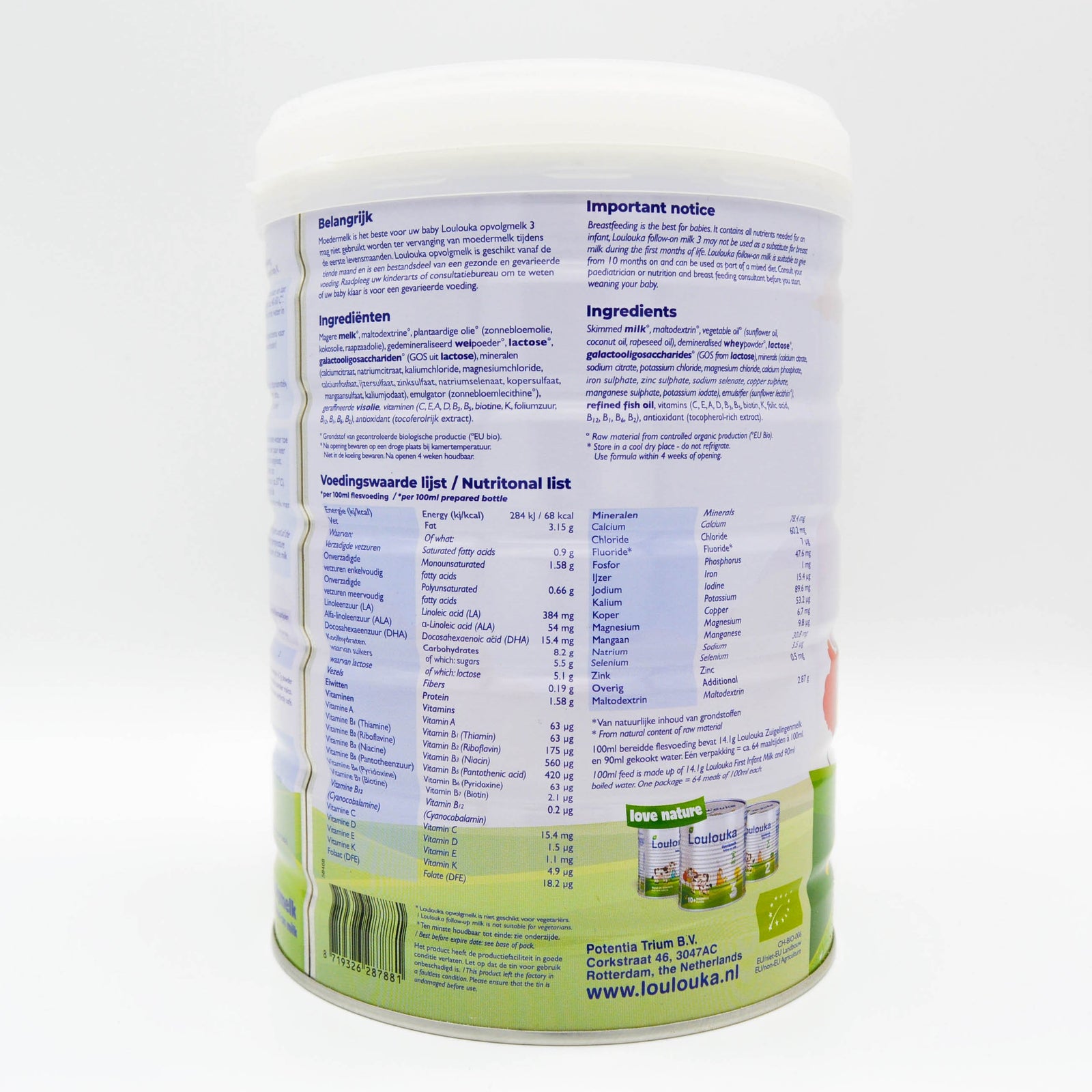 Loulouka Stage 3 Organic Baby Milk Formula (900g) - 24 Boxes
