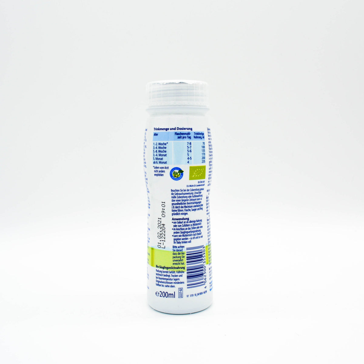 Nutrition Facts: HiPP Stage PRE Premixed HA Combiotic Infant Milk Formula German Version