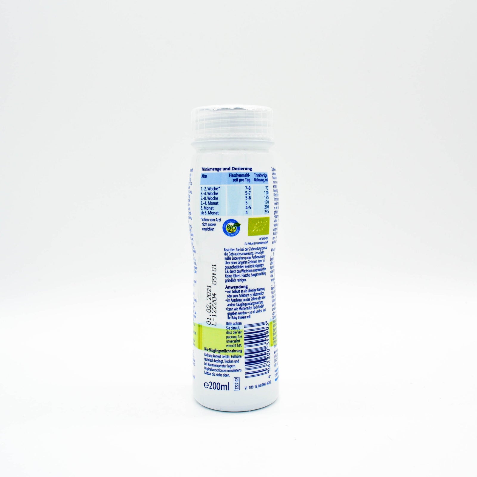Nutrition Facts: HiPP Stage PRE Premixed HA Combiotic Infant Milk Formula German Version