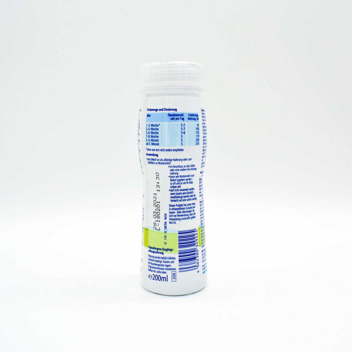 Nutrition Facts: HiPP Stage PRE Premixed HA Combiotic Infant Milk Formula German Version