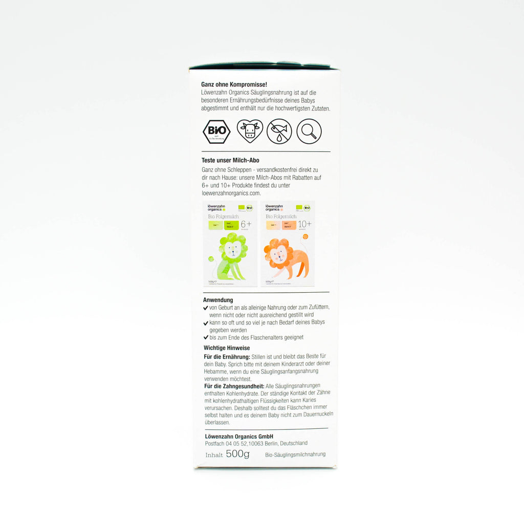 Löwenzahn Organics Infant Formula (Stage Pre) - 3 Boxes