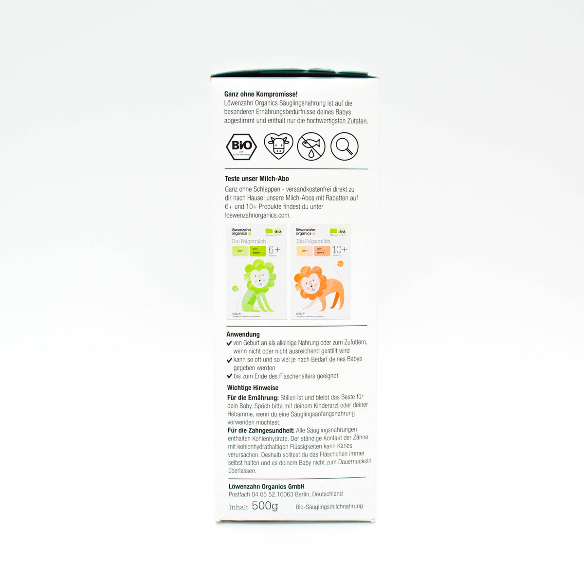 Löwenzahn Organics Infant Formula (Stage Pre) - 3 Boxes