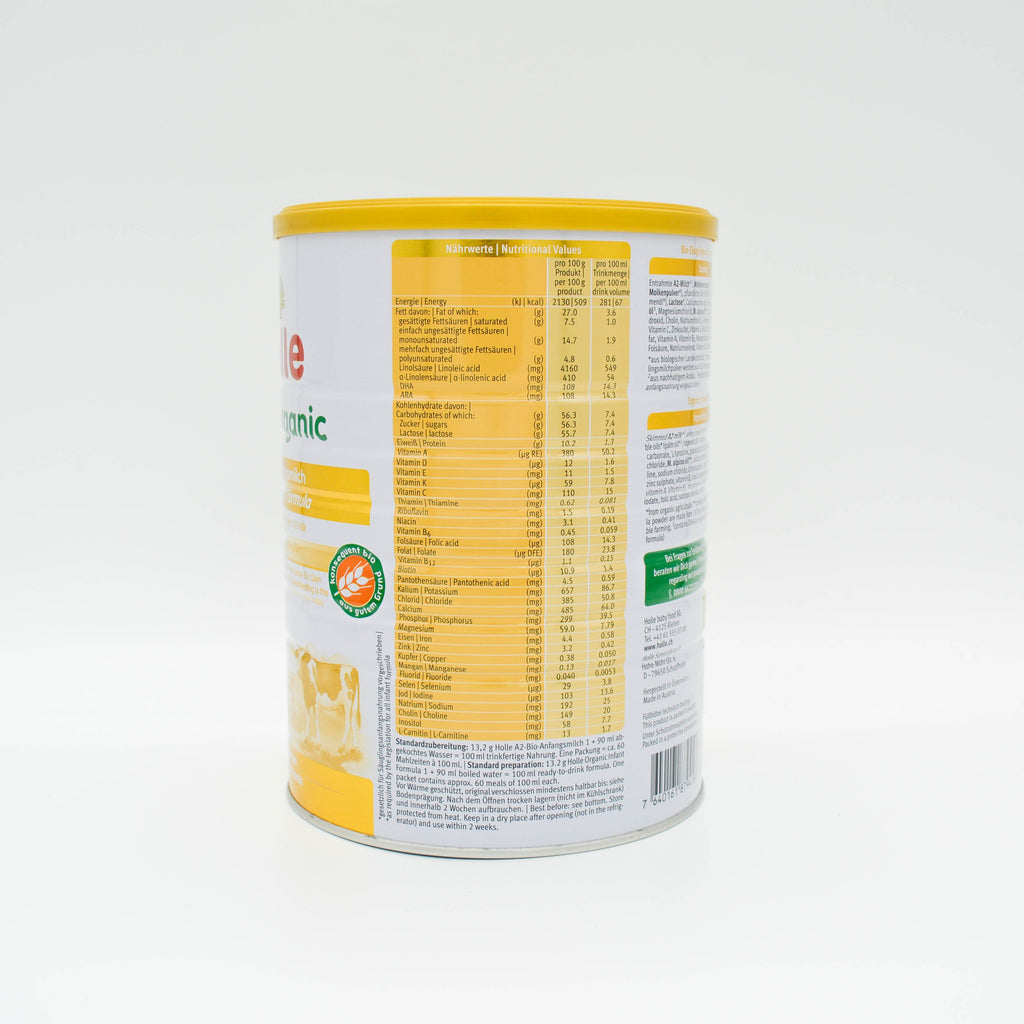 Nutrition Facts: Holle A2 Milk Stage 1