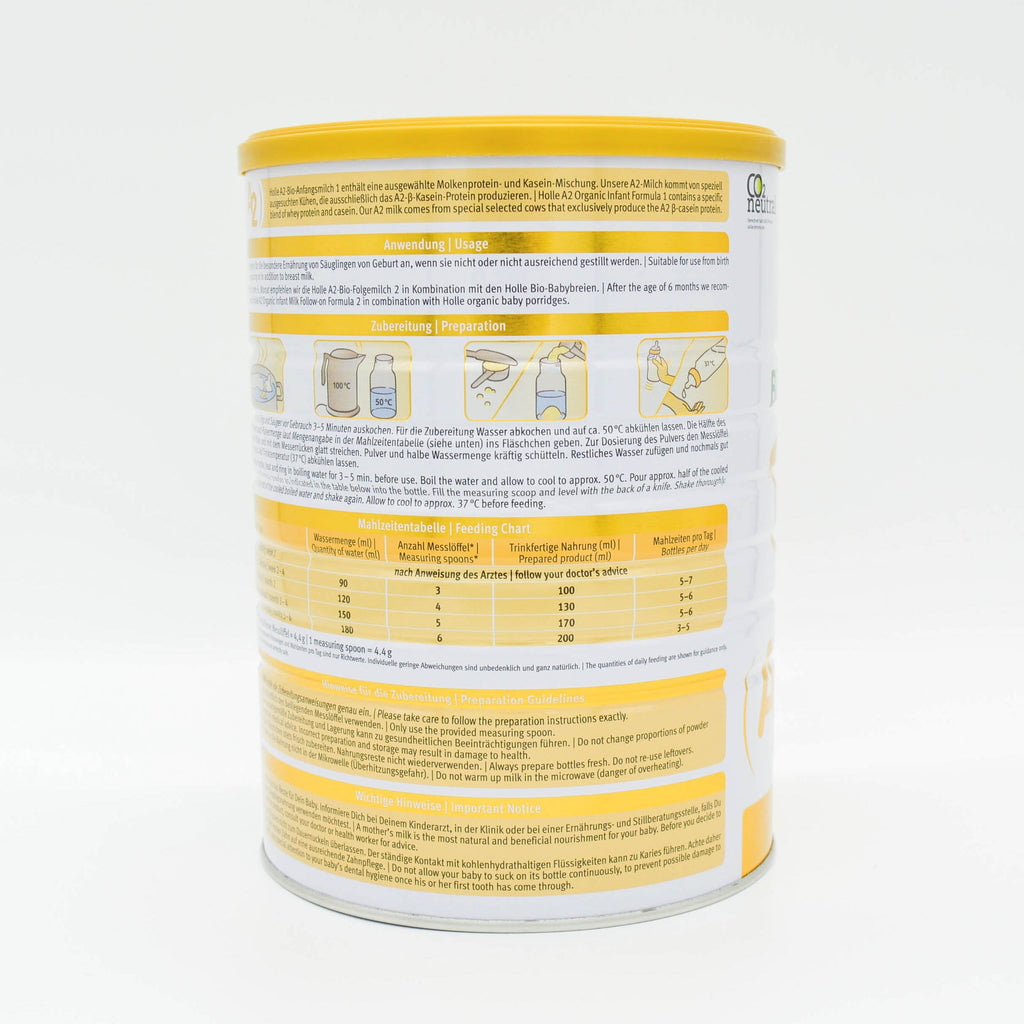 Preparation Description Holle A2 Milk Stage 1