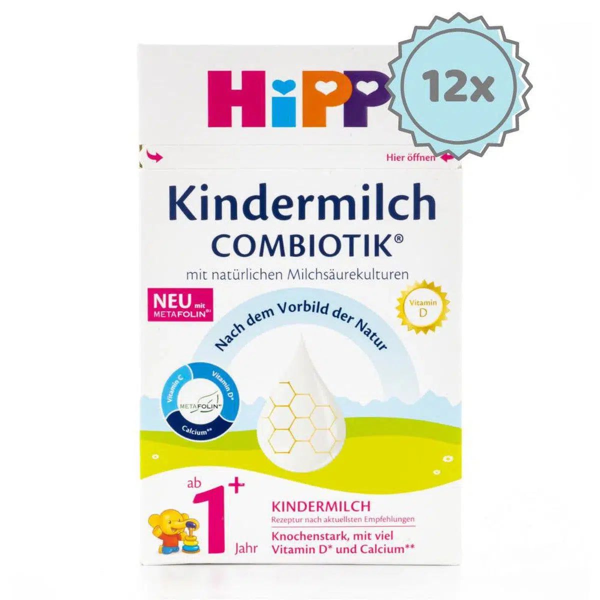 HiPP 1+ Kindermilch Formula 12+ Months (600g) - 12 Boxes