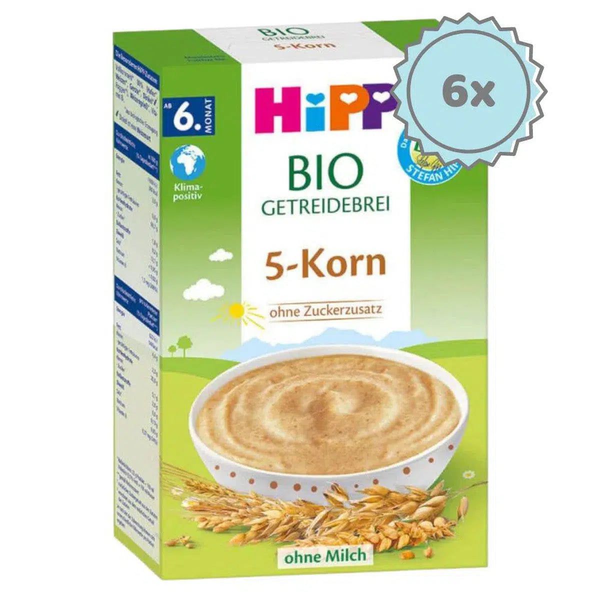 HiPP 5 Grain Organic Porridge (6+ Months) - 6 Boxes