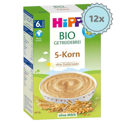 HiPP 5 Grain Organic Porridge (6+ Months) - 12 Boxes
