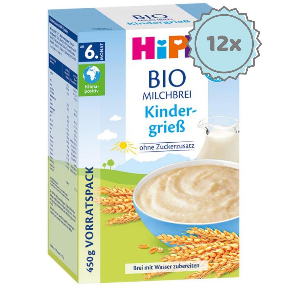 HiPP Organic Semolina Milk Porridge - 12 Boxes