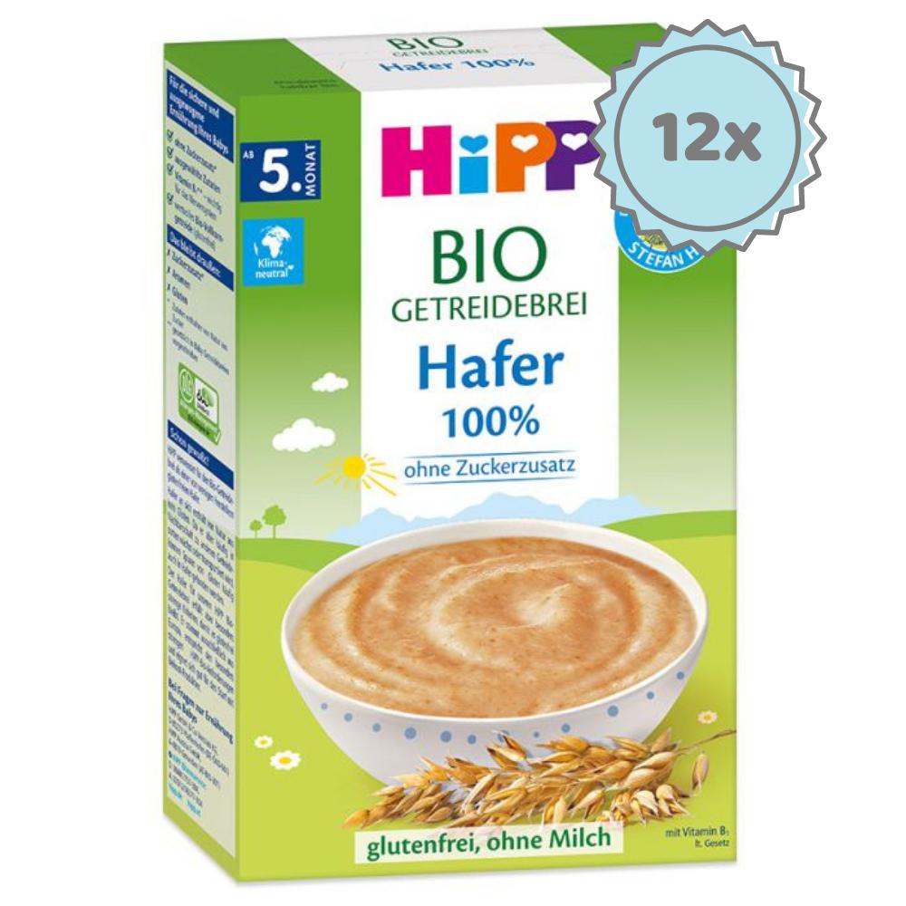 HiPP Organic Cereal Oats Porridge - 100% Oats (5+ Months) - 12 Boxes