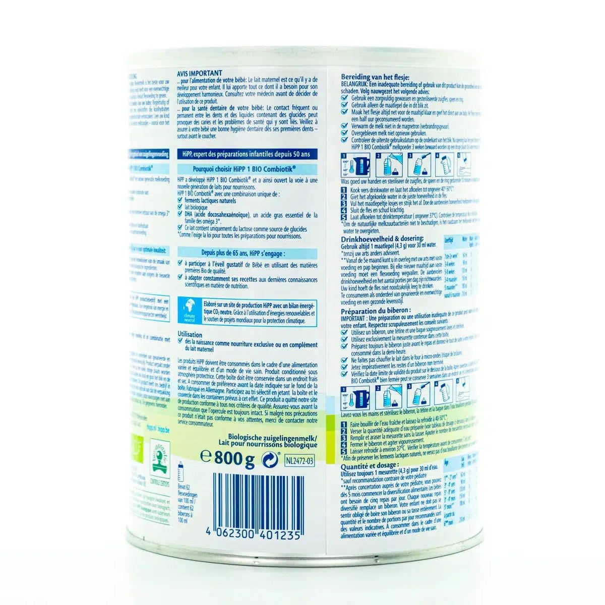 HiPP Dutch Stage 1 Combiotic Infant Formula | Nutrition Facts