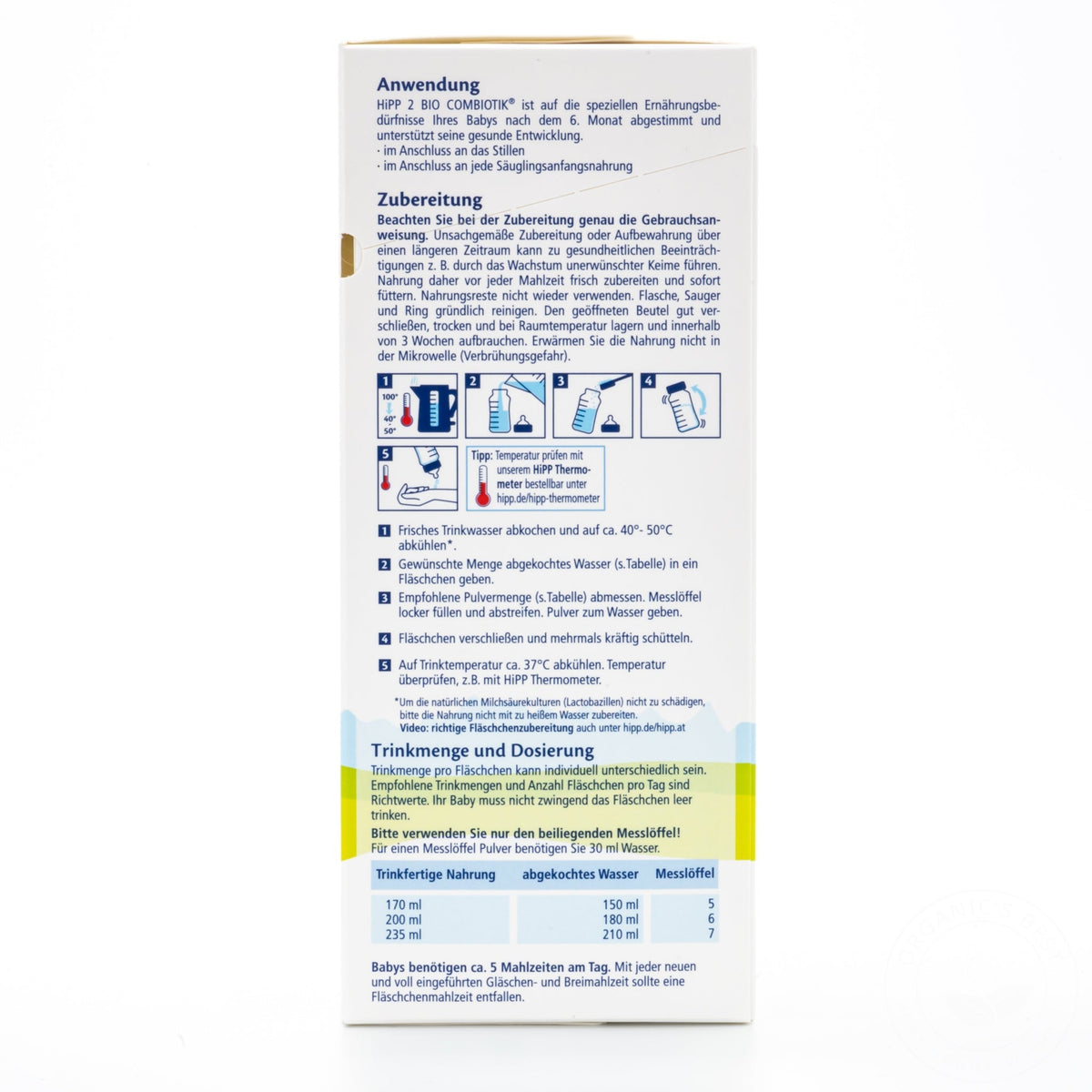 HiPP Stage 2 Combiotic Formula - German Version (600g) - 8 Boxes