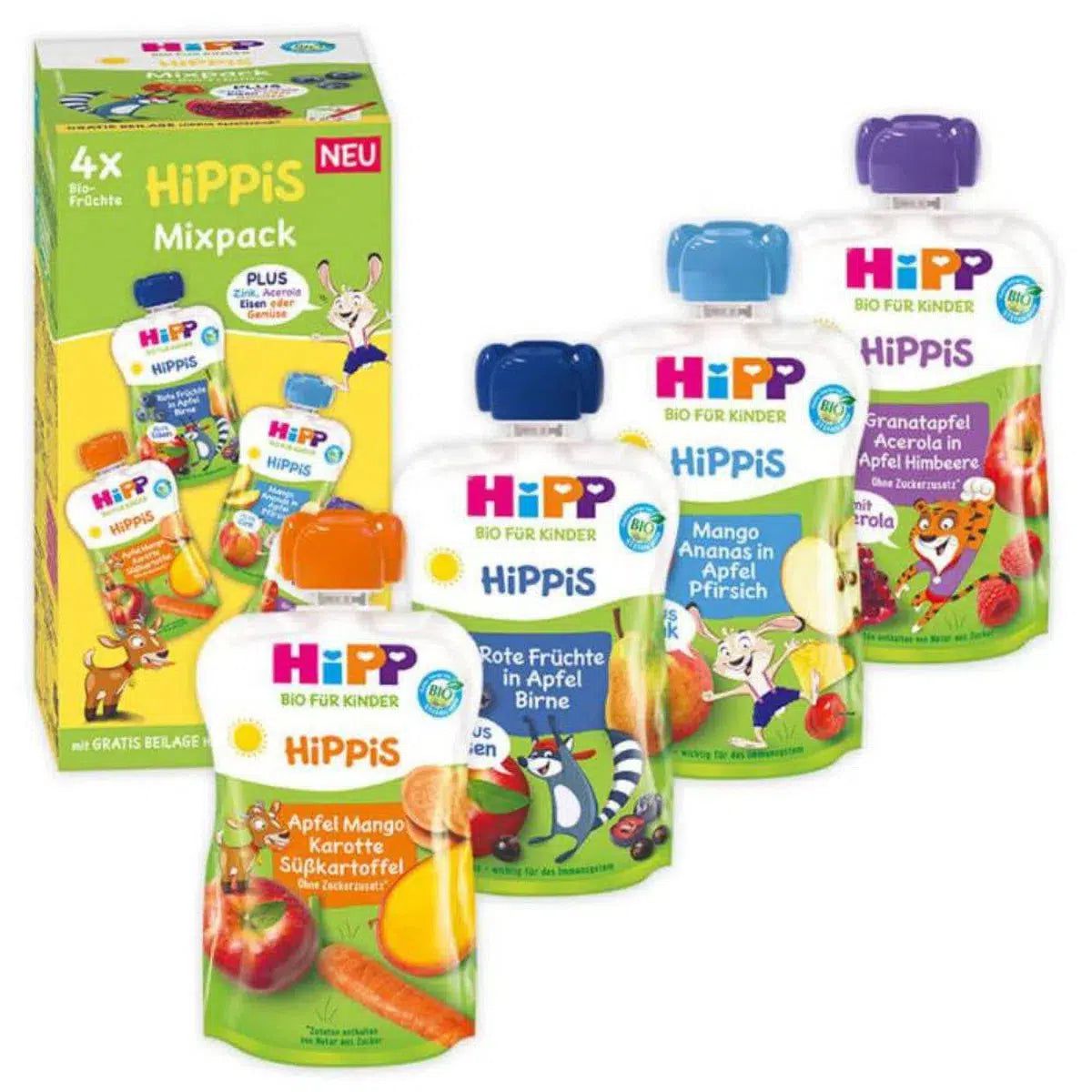 HiPP Fruit Pouches Hippis Mixpack | Organic Baby Food