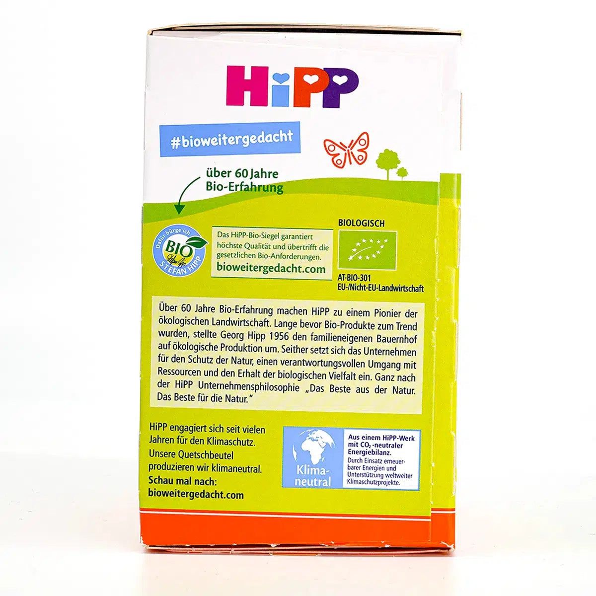 HiPP Fruit Pouches - Mango, Peach, Banana with Oats & Porridge Ingredients