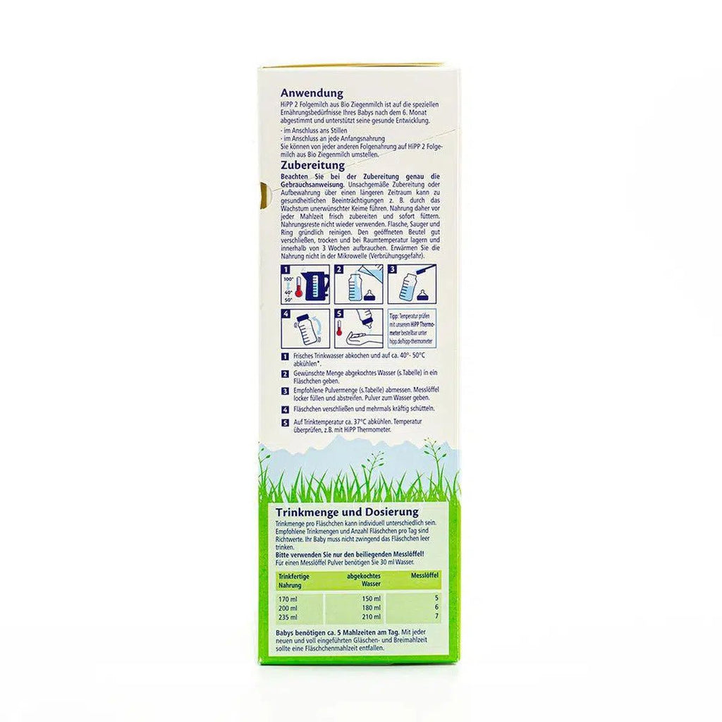 HiPP Goat Milk Formula Stage 2 (6-12 Months) - German Version | Baby Formula Preparation Instruction