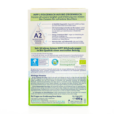 HiPP Goat Milk Formula Stage 2 (6-12 Months) Ingredients